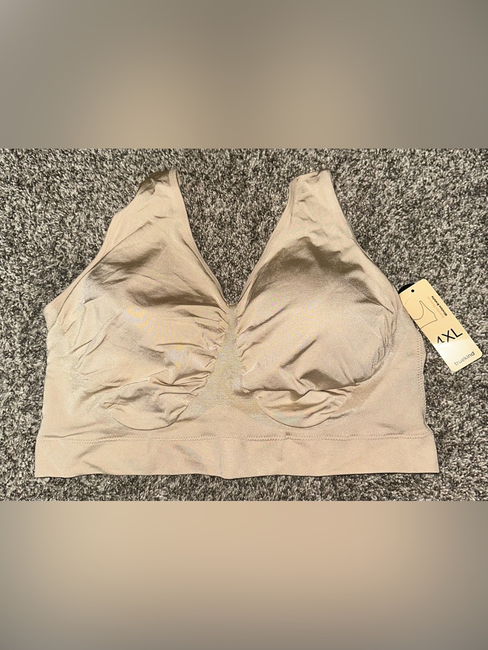 NEW Shapermint Truekind® Everyday Throw-On Wireless Bralette 4XL 4X Chai - Picture 9 of 11